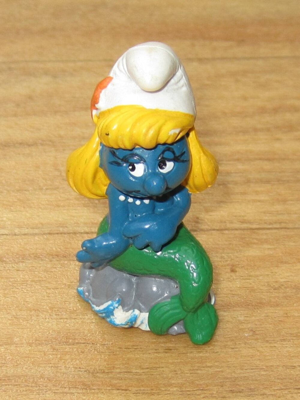 Mermaid Smurfette Figurine Vintage Smurf (c) 1981 Peyo Schleich Collectible PVC